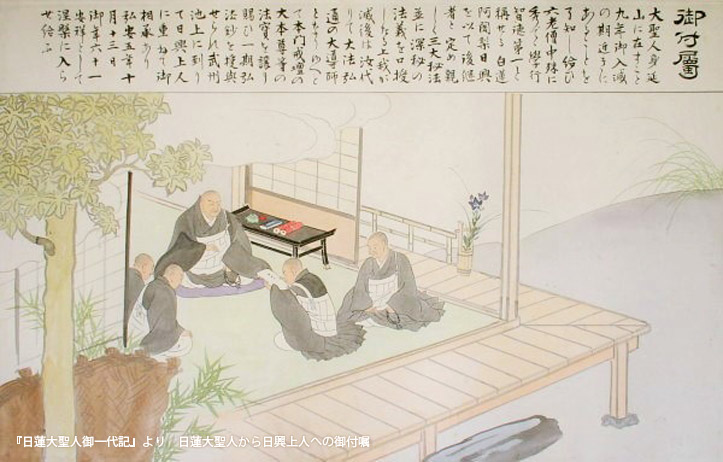 御付属｜『日蓮大聖人御一代記』より｜画　根本桃湖